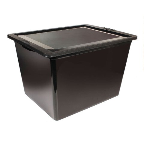 Caixa Organizadora com Tampa 28l Or19 Preta São Bernardo