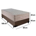 Ver imagem 4 de Cama Box Suede Solteiro + Colchão Sereneprime Molas Ensacadas 88x188x65 Cor:marrom