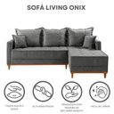 Ver imagem 7 de Sofá 3 Lugares Onix com Chaise Lado Direito 230cm em Veludo