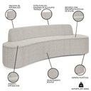Ver imagem 3 de Sofá 3 Lugares para Sala de Estar Living 210cm Koane D06 Bouclê Creme - Mpozenato
