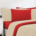 Ver imagem 2 de Kit Edredom Malha 100% Algodão Gran Moratta 3 Peças Casal - Palha -vermelho