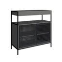 Ver imagem 1 de Armário Gabinete de Banheiro 80cm Estilo Industrial com 2 Portas P1038 Preto/grafite sem Cuba