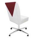 Ver imagem 2 de Cadeira Ana Giratória Metal Com Rodízio Suede Branco E Sintético Vinho