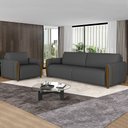 Ver imagem 2 de Conjunto Decorativo Poltrona e Sofá 223cm Maceió Linho Chumbo - Gran Belo