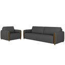 Ver imagem 1 de Conjunto Decorativo Poltrona e Sofá 223cm Maceió Linho Chumbo - Gran Belo