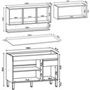 Ver imagem 4 de Armário de Cozinha 3 Peças Balcão com Tampo 120cm Lina05 K02 Gris/Freijó - Mpozenato