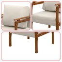 Ver imagem 7 de Kit 2 Poltrona Sala Decorativa Dallas Estofada Veludo Gelo Base Madeira Castanho - Arkell