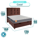 Ver imagem 3 de Conjunto Cama Box Bau Marrom Casal + Colchão D23 Pro Inducol + Cabeceira