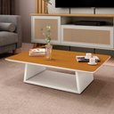 Ver imagem 5 de Mesa de Centro Retangular 109 x 68 x 30 Holambra EDN Off White/Cedro