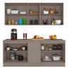 Cozinha Completa Modulada 4 Peças Com 9 Portas e 2 Gavetas Unna Cor Fumê Poliman Móveis J0011010 - F - 4