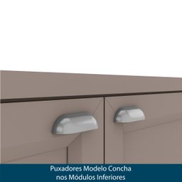 Cozinha Completa Modulada 4 Peças Com 9 Portas e 2 Gavetas Unna Cor Fumê Poliman Móveis J0011010 - F - 7