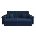 Ver imagem 4 de Sofá Vili Retrátil 3 Lugares Suede Azul Marinho 215cm Azul
