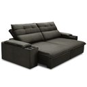 Ver imagem 6 de Sofá Retrátil Reclinável para Sala 3 Lugares 245cm Gordon F04 Veludo Marrom Escuro - Lyam Decor