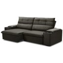 Ver imagem 1 de Sofá Retrátil Reclinável para Sala 3 Lugares 245cm Gordon F04 Veludo Marrom Escuro - Lyam Decor