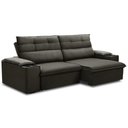 Ver imagem 7 de Sofá Retrátil Reclinável para Sala 3 Lugares 245cm Gordon F04 Veludo Marrom Escuro - Lyam Decor