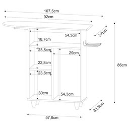 Tábua de Passar com Balcão 01 Porta Lis Castanho 107cm - 2