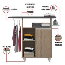 Tábua de Passar com Balcão 01 Porta Lis Castanho 107cm - 3