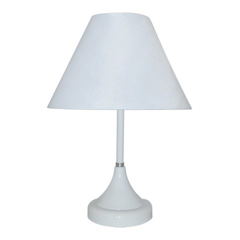 Abajur para Sala ou Quarto Base Branco e Cúpula de algodão Branco