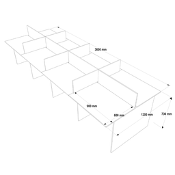 Plataforma de trabalho 8 Lugares Cor:Preto - 4