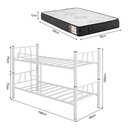 Ver imagem 4 de Cama Beliche Metálica Solteiro Aço Reforçado com Escada Lateral Acompanha Colchões D33 - Branca