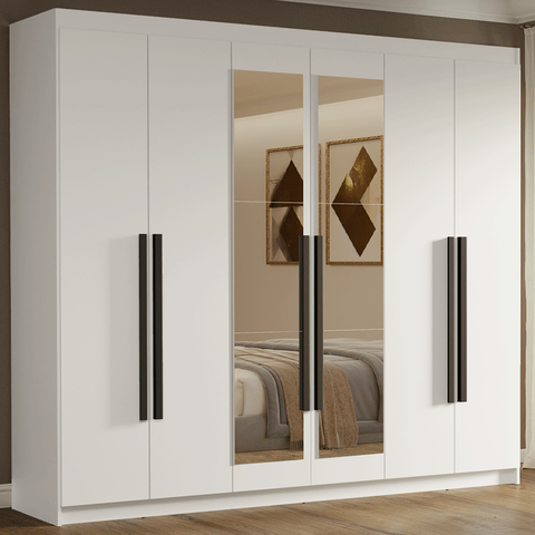 Guarda-roupa Casal 6 Portas Batentes com Espelho Venus Madesa
