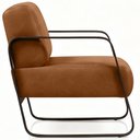 Ver mais imagens de Poltrona Decorativa para Sala Living Base Industrial Preta Marathi K01 Couríssimo Camel - Lyam