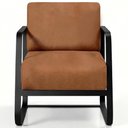 Ver imagem 1 de Poltrona Decorativa para Sala Living Base Industrial Preta Marathi K01 Couríssimo Camel - Lyam