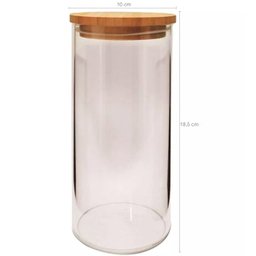 Pote Hermético Tampa Bambu Eco 1l Vika Vidro Borosilicado - 2