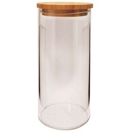 Pote Hermético Tampa Bambu Eco 1l Vika Vidro Borosilicado - 1