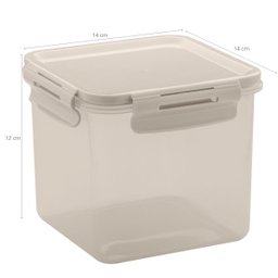 Pote Hermético Alimentos Trava Click Quadrado Vedação 1500ml Branco - 2 Pote Hermético Alimentos Trava Click Quadrado Vedação 1500ml Branco - 2
