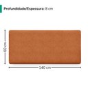 Ver imagem 3 de Cabeceira Painel Suspenso Casal 140 cm Luna Retangular Boucle Terracota Artte