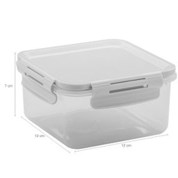 Pote Hermético Tampa Com Travas 800ml Lanche Pequeno Click Branco - 2