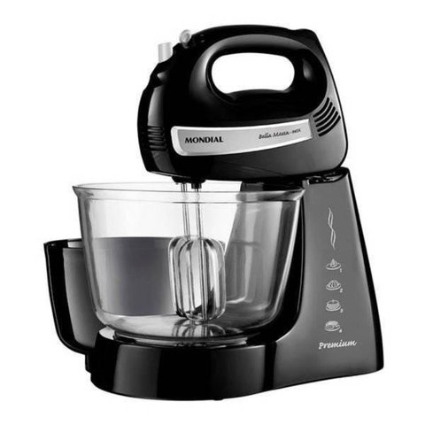 Batedeira Mondial Bella Massa Nb-23 Preta 4 Velocidades 250W