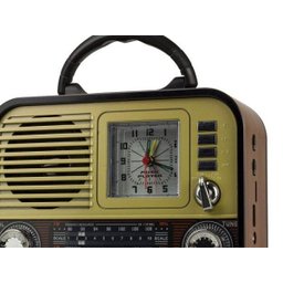 Rádio Retro Bluetooth Fm Am Mp3 SD Card USB Relógio - 3
