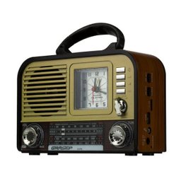 Rádio Retro Bluetooth Fm Am Mp3 SD Card USB Relógio - 1