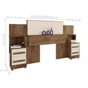 Ver imagem 2 de Cabeceira Casal Extensível Amanda Freijó Off White Fixação no Box MDF MDP com Mesas RV Móveis