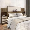 Ver imagem 1 de Cabeceira Casal Extensível Amanda Freijó Off White Fixação no Box MDF MDP com Mesas RV Móveis
