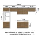 Ver imagem 4 de Armário de Cozinha Completa 350cm Branco/Rustic Stella Madesa 01