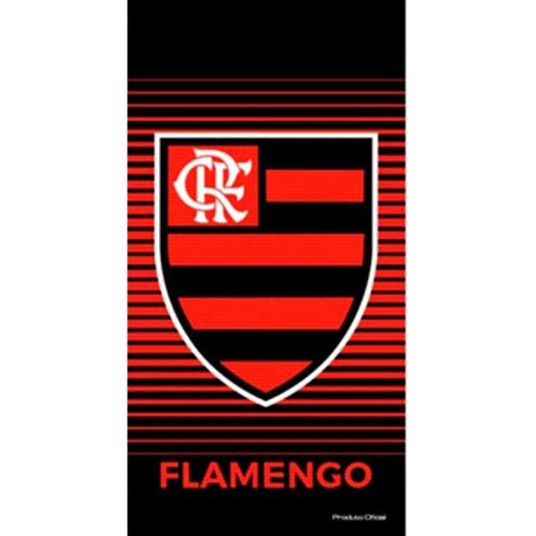 Toalha de Time Buettner Veludo Estampado Brasão Flamengo