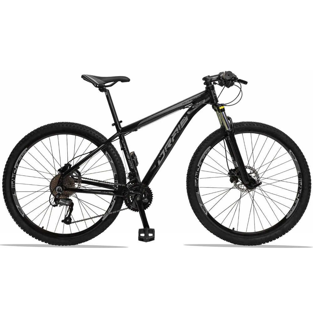 Bicicleta 29 Drais 27 Marchas Câmbio Shimano Freio Hidráulico Suspensão com Trava - Preto+Cinza - 17 - 1