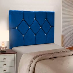 Cabeceira de Cama Box Solteiro 80cm Estofada Maju - Azul - 2