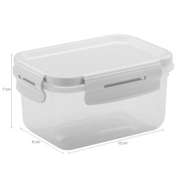 Pote Hermético 560ml Retangular Trava Click Mantimentos Branco - 2