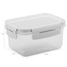 Pote Hermético 560ml Retangular Trava Click Mantimentos Branco - 3