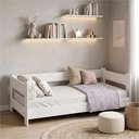 Ver imagem 1 de Cama Montessoriana Infantil Menina com Grade de Proteção para Transição - Branco