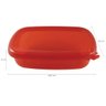 Pote Hermético Freezer Micro-ondas Grande Retangular 3000Ml Vermelho - 2