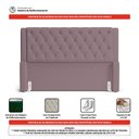 Ver imagem 3 de Cabeceira e Calçadeira Báu King Size Atena 195cm Capitonê Veludo Rosê - Desk Design