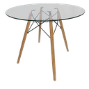 Ver imagem 1 de Mesa Jantar Redonda Vidro Temperado 90cm Pé Base Eiffel Charles Eames