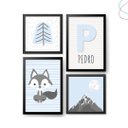 Ver imagem 1 de 4 Quadros Decorativos Infantil Escandinavo Montanha Lobinho:preta