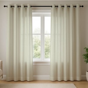 Cortina Decorativa Rustica 3,00x2,60 Sala Quarto Janela Marfim