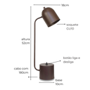 Ver imagem 2 de Luminária de Mesa Abajur Elis Preto